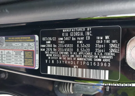 2023 Kia Sorento X-Line Ex из США, поврежденный, VIN 5XYRHDLF1PG163963